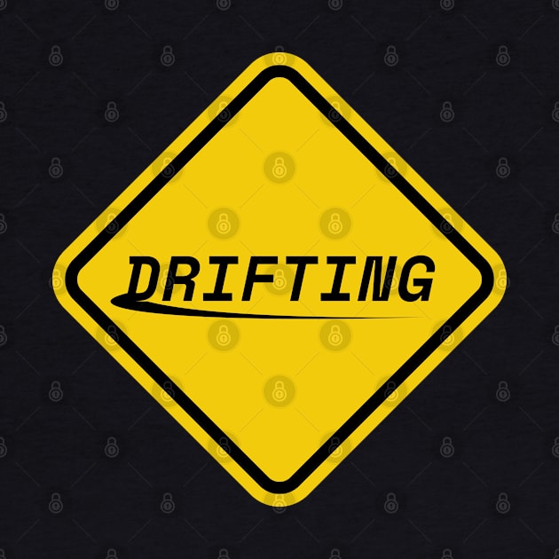 Drifting Yellow Warning Traffic Sign by Adrian's Outline